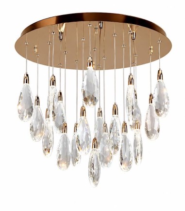 Plafón de techo Lágrimas 19 luces oro rosa LED 38W - Schuller