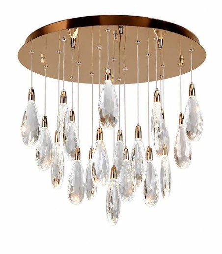 Plafón de techo Lágrimas 19 luces oro rosa LED 38W - Schuller