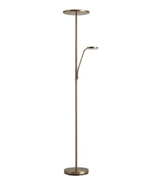 Lámpara de pie LED ARO dorada regulable CCT 180 cm con lector - MDC