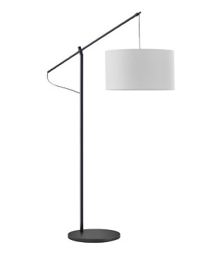 Sala con Lámpara de pie de arco ALTISSIMA negro extensible con pantalla - MDC 2