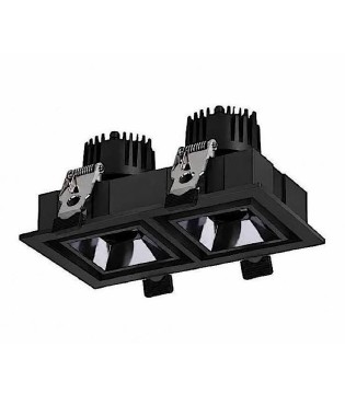 Foco empotrable LED doble Sunrise 2 x 20W negro configurable - Mantra