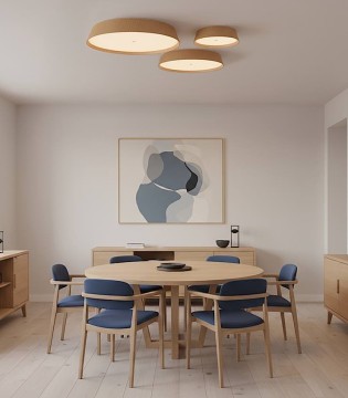 Plafón de techo Cora LED CCT madera haya 33 cm - ACB 2