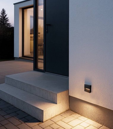 Escalera con EX1174-BK · Aplique señalizador LED 5W 3000K IP65 · Ineslam