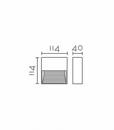 Medidas del EX1174-BK · Aplique señalizador LED 5W 3000K IP65 · Ineslam