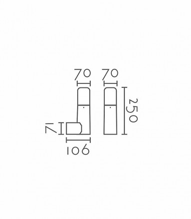 Medidas del EX1104-GA · Aplique de pared exterior E27 IP44 · Ineslam