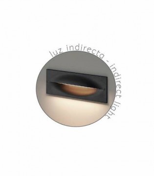EX1182-GA · Foco empotrable de pared exterior antracita  LED 6W IP65 · Ineslam 2