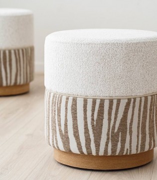 ADA · Set de 2 pufs marfil y beige · VP Interiorismo 2
