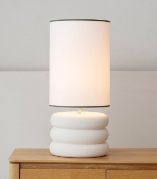 MOUSSE · Lámpara de mesa cerámica blanco crudo E27 · VP Interiorismo