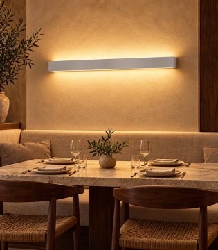 W85-90 aluminio · Aplique de pared lineal LED 63W luz arriba y abajo · Ineslam 2