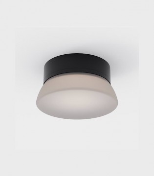 Aplique-plafón TRAP negro con cristal opal de ACB 2