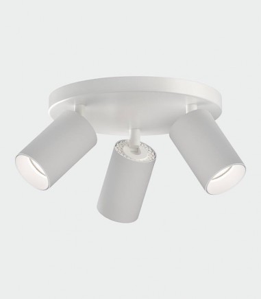 GINA · Plafón de 3 focos blanco GU10 orientables · ACB