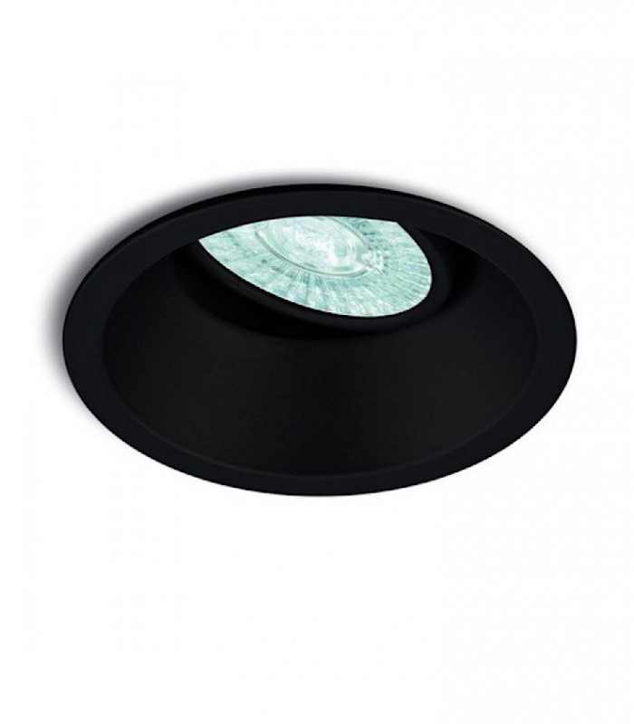 Aro Redondo Empotrable COMFORT GU10 Negro Mate C0164 Mantra