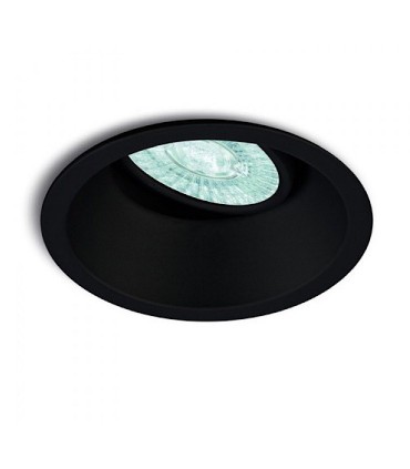 Aro Redondo Empotrable COMFORT GU10 Negro Mate C0164 Mantra