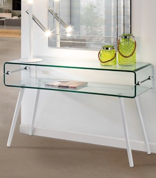Consola GLASSII pata blanca de Schuller 552097 2