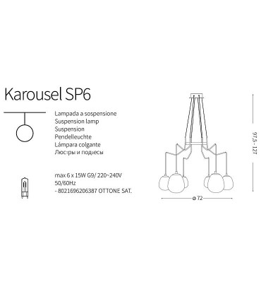 Lámpara Karousel SP6 206387 Ideal Lux