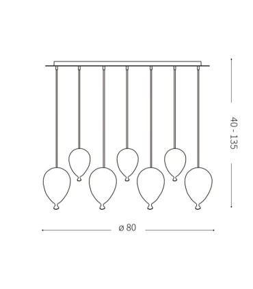 Dimensiones Lámpara Clown SP7 Multicolor 100937 Ideal Lux