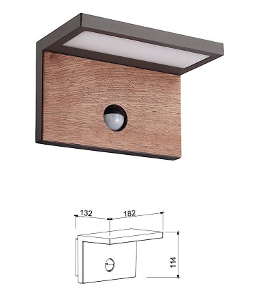 Aplique pared RUKA LED sensor IP-54 6774 Mantra