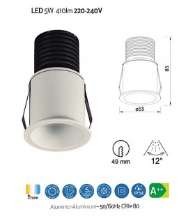 Empotrable GUINCHO LED Blanco 5W IP54 Mantra