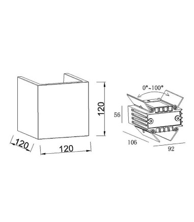 Aplique TAOS 12W cemento IP65  Mantra