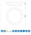 Dimensiones: Plafón led DIAMANTE SMART Inteligente 80W 5973 Alexa, App Mantra