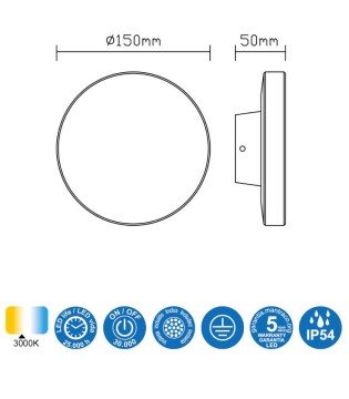 Aplique exterior Bora blanco 6535 circular Mantra 2