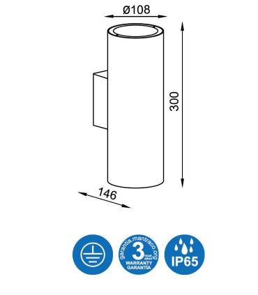 Características Aplique exterior  Volcano 6482 doble gris oscuro 2 E-27 Mantra
