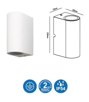 Aplique exterior doble Kandanchú 6511 blanco Mantra