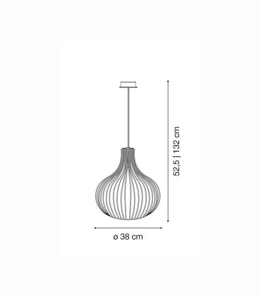 Medidas lámpara ONION SP1 D38 de Ideal Lux