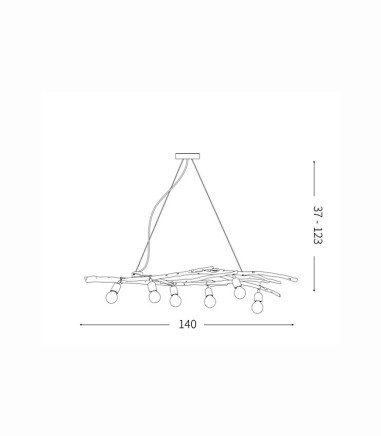 Medidas lámpara DRIFTWOOD SP6 de Ideal Lux