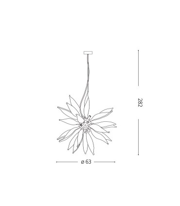 Lámpara colgante LEAVES SP12 blanco - Ideal Lux