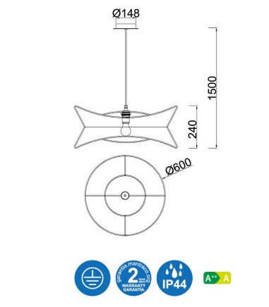 Características Lámpara techo POLINESIA 7130 Mantra