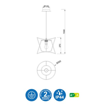 Características Lámpara techo POLINESIA 7131 Ø30 Mantra