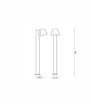 Baliza exterior GAS PT1 antracita de Ideal Lux
