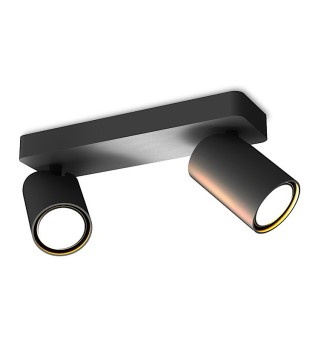 Regleta 2 focos SAL Negro GU10 6712 Mantra