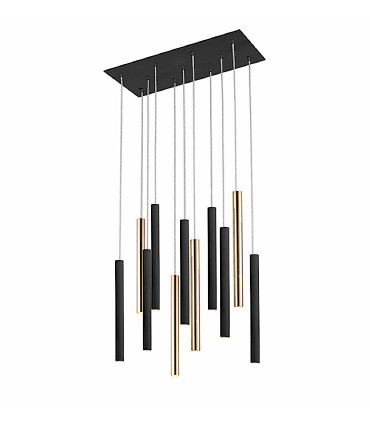 Lampara VARAS oro negro 11 luces dimable - Schuller 373357D