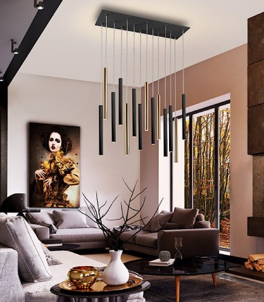Lámpara techo LED VARAS 14L oro-negro - Schuller