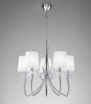 Lámpara LOEWE 5L E14 4631 cromo c/pantalla Mantra 2