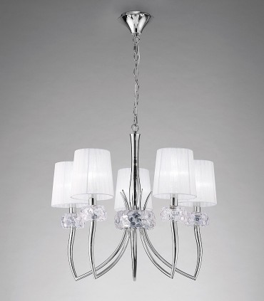 Lámpara LOEWE 5L E14 4631 cromo c/pantalla Mantra