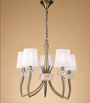 Lámpara LOEWE 5L E14 4731 Cuero c/pantalla Mantra 2
