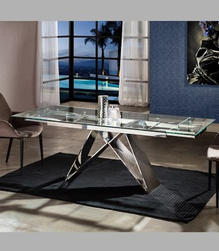 Mesa comedor extensible acero MIKA 160-220cm - Schuller