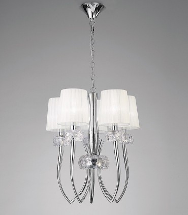 Lámpara LOEWE 5L E14 4632 cromo c/pantalla Mantra