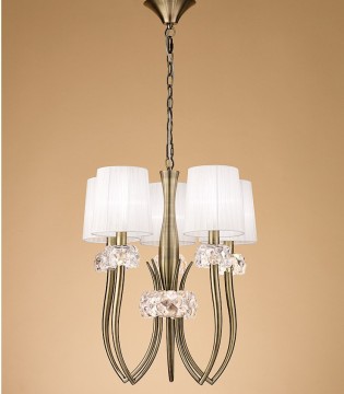 Lámpara LOEWE 5L E14 4732 Cuero c/pantalla Mantra 2