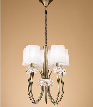 Lámpara LOEWE 5L E14 4732 Cuero c/pantalla Mantra