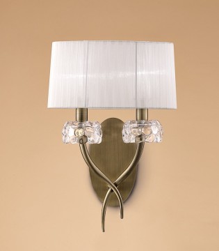 Aplique pared LOEWE 2L E14 4734 Cuero c/pantalla Mantra 2