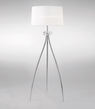 Lámpara de pie LOEWE 3L E27 4638 cromo c/pantalla Mantra 2