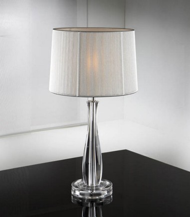 Lámpara de mesa salón LIN transparente con pantalla - Schuller