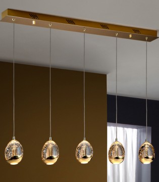 Lámpara LED lineal de techo Rocío 5L oro 783627 Schuller 2