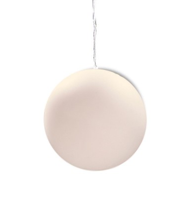 Lámpara Colgante Exterior Bola Blanca Avoriaz IP44 ø35cm E27 1397 Mantra