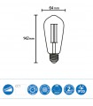 Bombilla regulable Led VINTAGE E-27 8W 640Lm ST64 Dimmable R09206 Mantra