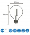 Bombilla Led Globo VINTAGE E-27 8W 640Lm G125 Dimmable - Mantra R09205
